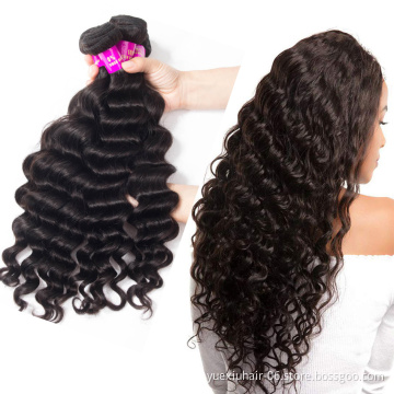 CELIE Wholesale Price Cuticle Aligned Virgin Hair Loose Deep Wave Bundles with Lace Frontal Bouncy Texture Lace Frontal with Bun